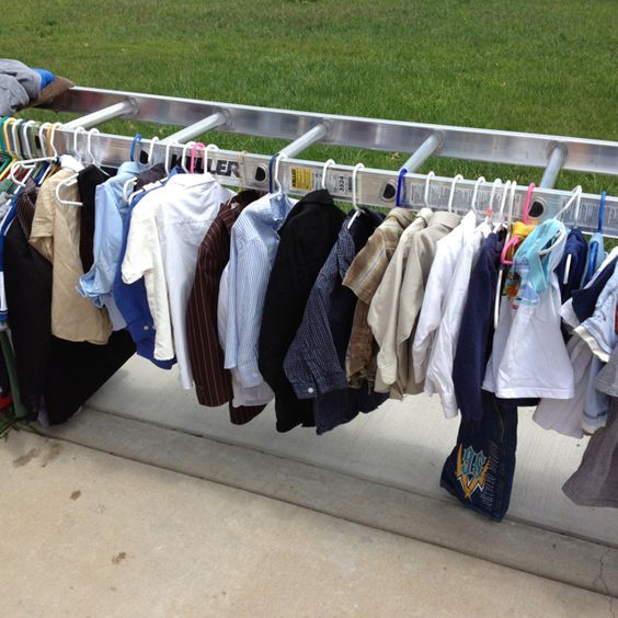 DIY Clothes Rack for Garage Sales and Yard Sales