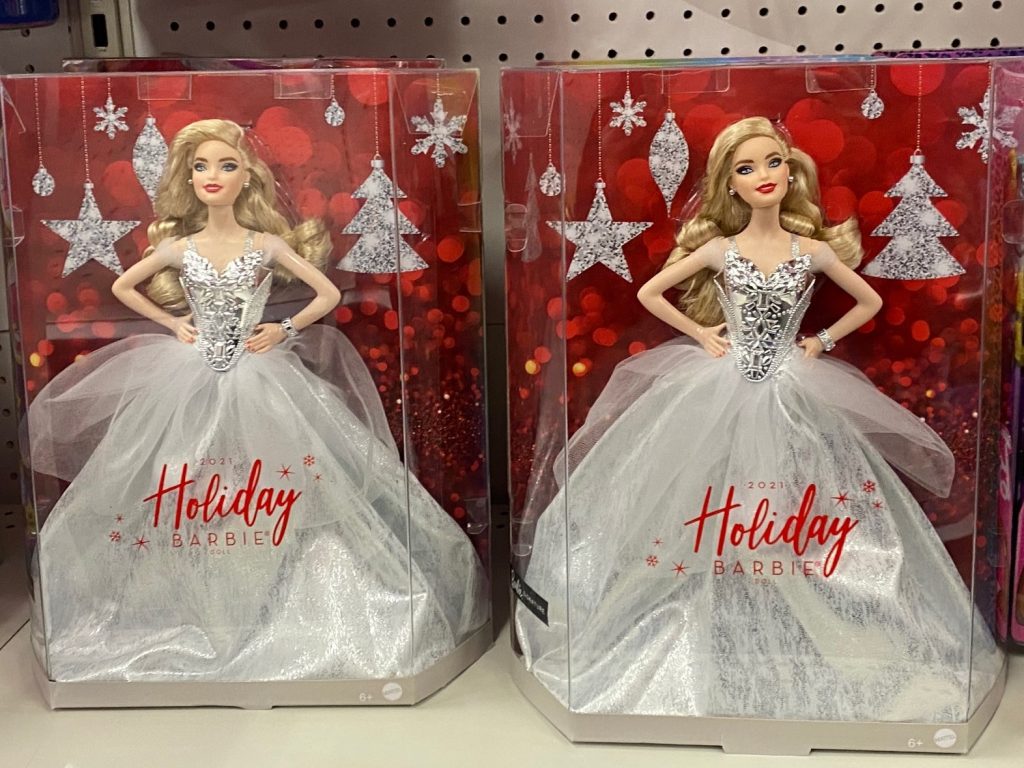 2021 barbie on shelf holiday barbie values